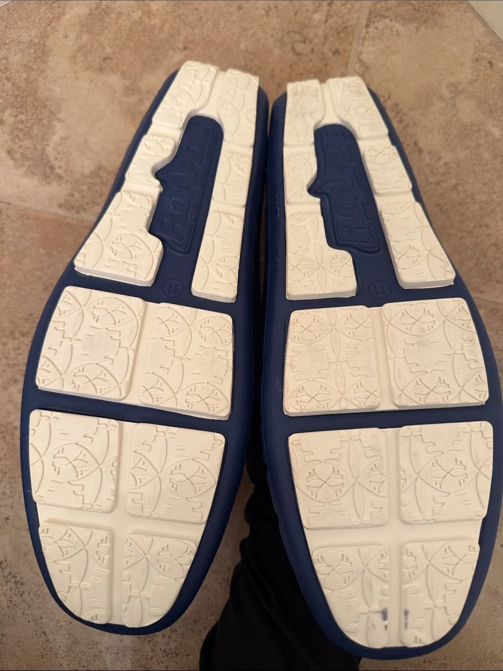 Men’s sz 11 Blue Perforated Slip-On Loafers Floafers Water Shoe